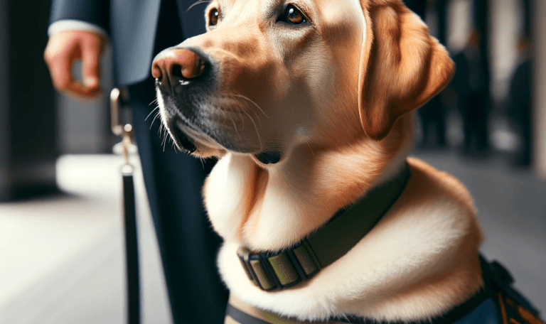 An-image-of-a-service-dog-portrayed-in-a-dignified-and-respectful-manner-The-dog-a-Labrador-Retriever-wears-a-service-dog-vest-