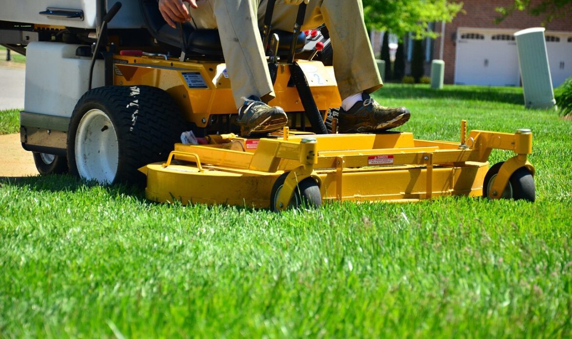 walker lawn mower mowing grass