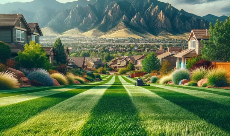 freshly cut lawn in colorado