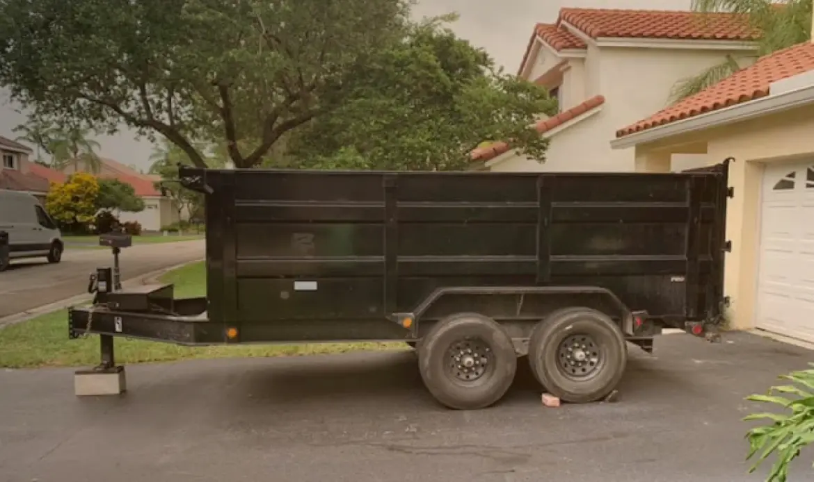 dump trailer for junk removal service with AwwCrap! Junk Removal